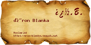Áron Blanka névjegykártya