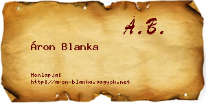 Áron Blanka névjegykártya