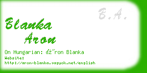 blanka aron business card